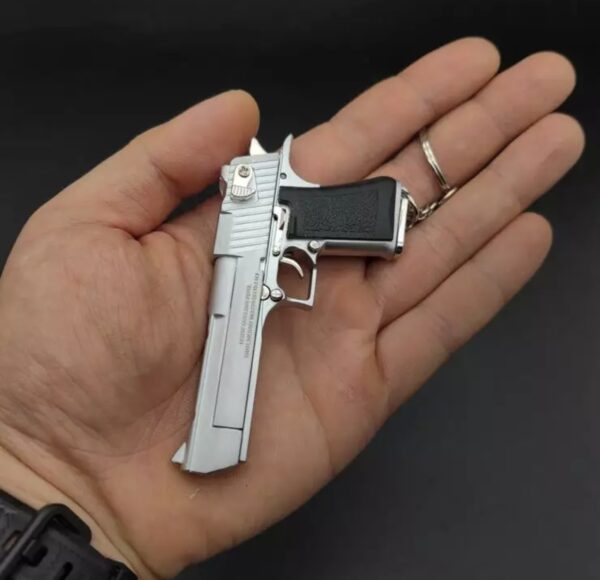 Mini Desert Eagle Gun Keychain Keyring Metal With Working Parts