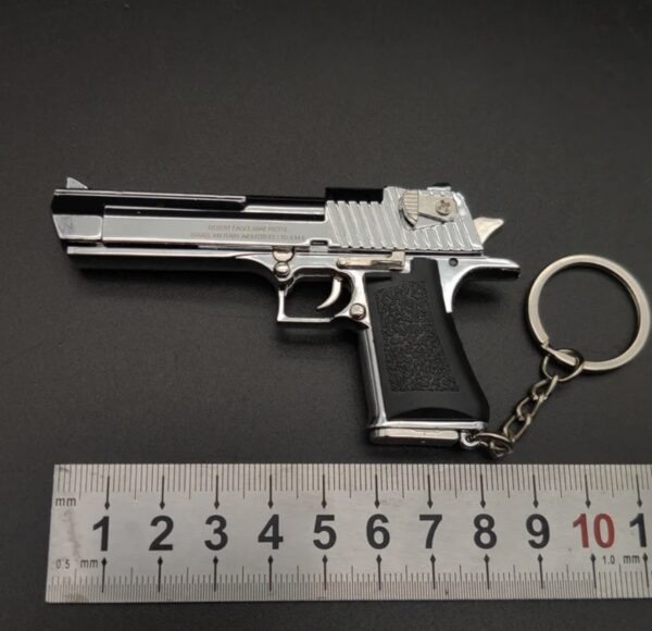 Mini Desert Eagle Gun Keychain Keyring Metal With Working Parts