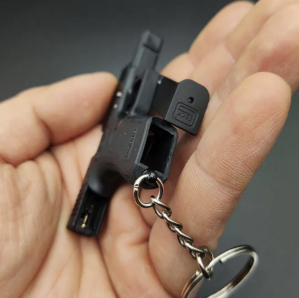 Mini GLOCK 17 Keychain, Luxury 1:3 Model With Moving Parts and 6 Ejecting Shells